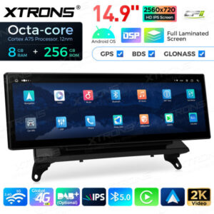 QLBX44X5CCL 14,9 Zoll volllaminierter 2K IPS 2.5D Bildschirm Android Autoradio Multimedia Player Global 4G 8 + 256 GB für BMW