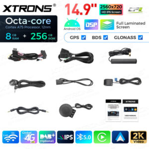 QLBX44X5CCL 14,9 Zoll volllaminierter 2K IPS 2.5D Bildschirm Android Autoradio Multimedia Player Global 4G 8 + 256 GB für BMW