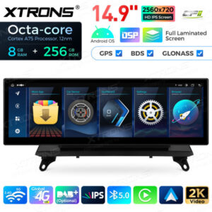 QLBX44X5CCL 14,9 Zoll volllaminierter 2K IPS 2.5D Bildschirm Android Autoradio Multimedia Player Global 4G 8 + 256 GB für BMW