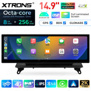 QLBX44X5CIL 14,9 Zoll volllaminierter 2K IPS 2.5D-Bildschirm Android Autoradio Multimedia Player Global 4G 8 + 256 GB für BMW