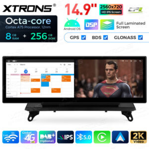 QLBX44X5CIL 14,9 Zoll volllaminierter 2K IPS 2.5D-Bildschirm Android Autoradio Multimedia Player Global 4G 8 + 256 GB für BMW