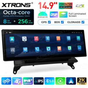 QLBX44X5CIL 14,9 Zoll volllaminierter 2K IPS 2.5D-Bildschirm Android Autoradio Multimedia Player Global 4G 8 + 256 GB für BMW