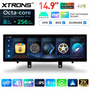 QLBX44X5NB 14,9 Zoll volllaminierter 2K IPS 2.5D Bildschirm Android Autoradio Multimedia Player Global 4G 8 + 256 GB für BMW