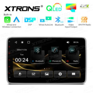 TL10S 10,1-Zoll-Doppel-DIN-QLED-Display mit verstellbarem Bildschirm Auto-Multimedia-Player und Android Auto & AutoLink & DSP