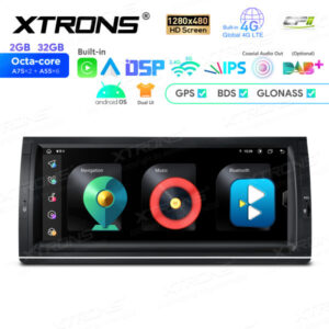 Android-Navigations-Autoradio 10,25-Zoll-Octa-Core- mit 1280 * 480 IPS-Bildschirm Maßgeschneiderte Passform für BMW X5 E53