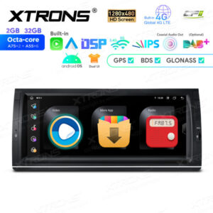 Android-Navigations-Autoradio 10,25-Zoll-Octa-Core- mit 1280 * 480 IPS-Bildschirm Maßgeschneiderte Passform für BMW X5 E53