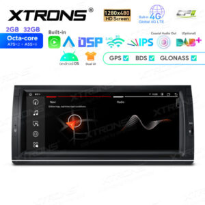 Android-Navigations-Autoradio 10,25-Zoll-Octa-Core- mit 1280 * 480 IPS-Bildschirm Maßgeschneiderte Passform für BMW X5 E53