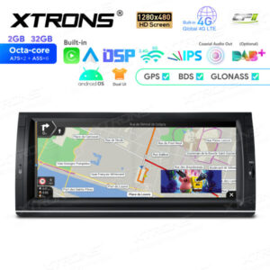 Android-Navigations-Autoradio 10,25-Zoll-Octa-Core- mit 1280 * 480 IPS-Bildschirm Maßgeschneiderte Passform für BMW X5 E53