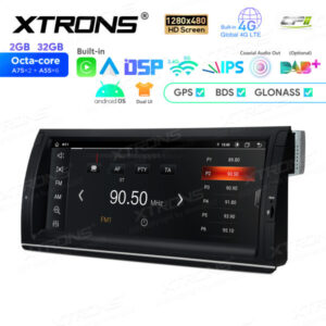 Android-Navigations-Autoradio 10,25-Zoll-Octa-Core- mit 1280 * 480 IPS-Bildschirm Maßgeschneiderte Passform für BMW X5 E53