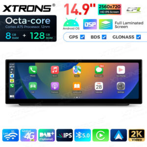 QLBH4490UNL3 14,9 Zoll Octa Core 8 + 128 GB Global 4G LTE Android Autoradio Multimedia Player mit vollständig laminiertem 2K