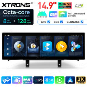 QLBH44NENBL3 14,9 Zoll Octa Core 8 + 128 GB Global 4G LTE Android Autoradio Multimedia Player mit vollständig laminiertem 2K