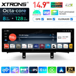 QLBH44NENBL3 14,9 Zoll Octa Core 8 + 128 GB Global 4G LTE Android Autoradio Multimedia Player mit vollständig laminiertem 2K