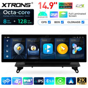 Android Autoradio Xtrons QLBH44X5CCL314,9 Zoll Octa Core 8 + 128 GB Global 4G LTE für BMW X5 X6 CCC – qlbh44x5ccl-1 CPII