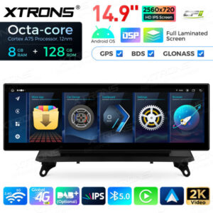 Android Autoradio Xtrons QLBH44X5CCL314,9 Zoll Octa Core 8 + 128 GB Global 4G LTE für BMW X5 X6 CCC – qlbh44x5ccl-2 CPII
