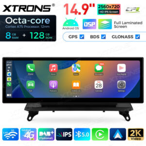 Android Autoradio Xtrons QLBH44X5CCL314,9 Zoll Octa Core 8 + 128 GB Global 4G LTE für BMW X5 X6 CCC – qlbh44x5ccl-4 CPII