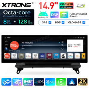 Android Autoradio Xtrons QLBH44X5CCL314,9 Zoll Octa Core 8 + 128 GB Global 4G LTE für BMW X5 X6 CCC – qlbh44x5ccl-6 CPII