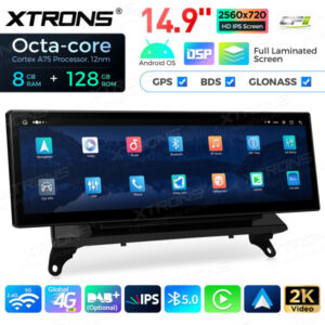 Android Autoradio Xtrons QLBH44X5CCL314,9 Zoll Octa Core 8 + 128 GB Global 4G LTE für BMW X5 X6 CCC – qlbh44x5ccl-8 CPII