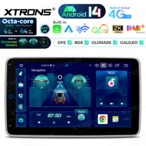 Xtrons DX121LGS Android 14 Single Din Autoradio Universal 10,1 Zoll QLED Display