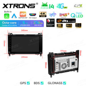 Android Autoradio Xtrons für Mercedes Benz/Volkswagen 8/256 GB – IQP94M245P-11 CPII