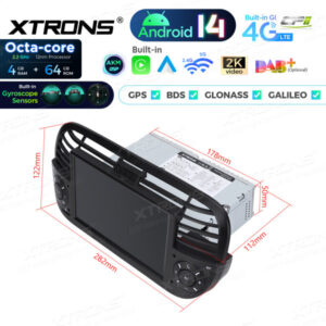 Android Autoradio Xtrons für Fiat 500 – PX7450FBLGS-10 CPII