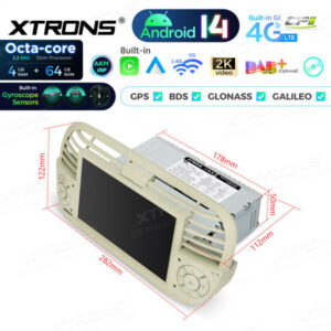 Android Autoradio Xtrons für Fiat 500 – PX7450FCLGS-10 CPII