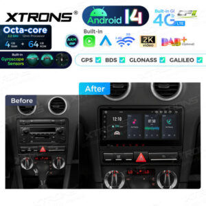 Android Autoradio Xtrons für Audi A3 8P 4/64 GB – PX84AA3LHGS-13 CPII