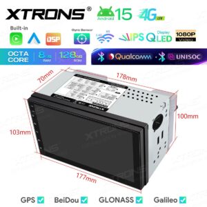 Xtrons 7-Zoll-Universal-Doppel-DIN-Android-Autoradio mit Navigationssystem UNISOC 7865, 8+128 GB, Dual-Bluetooth, QLED-Bildschirm, 4G, AKM DSP – Bild 15