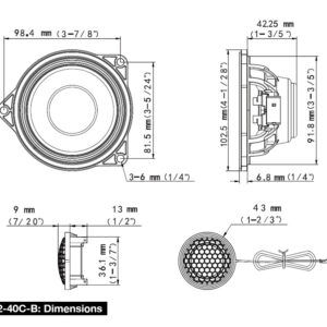 Alternative view of Alpine DP2-40C-B 2-Wege-Komponenten-Lautsprecher BMW 3er/4er Plug-and-Play