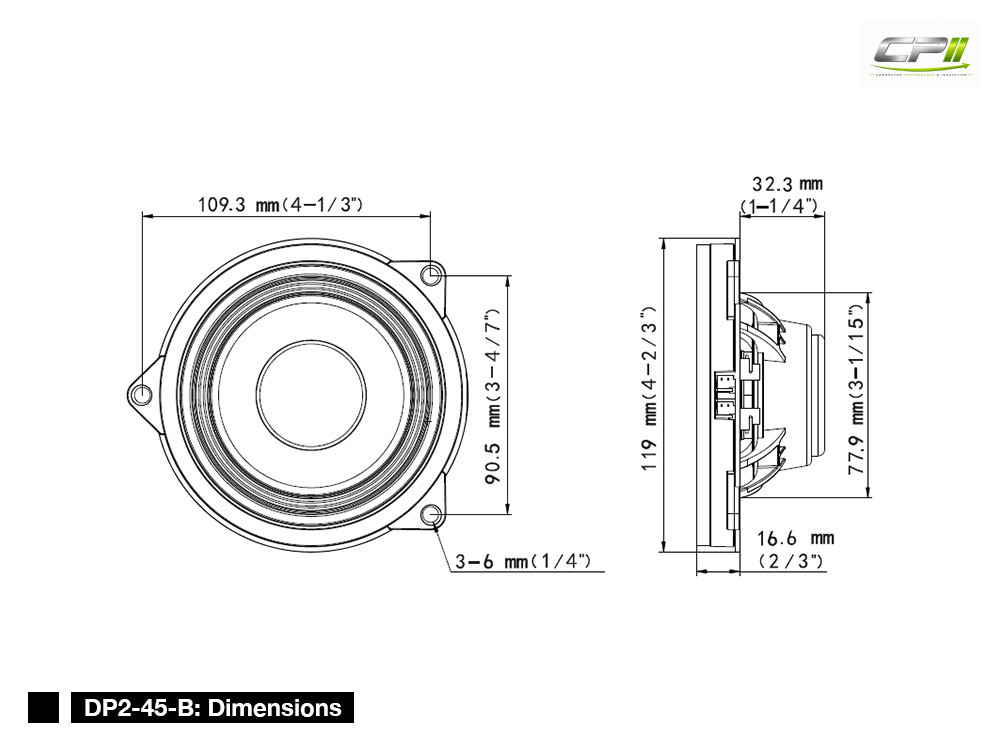 Alpine DP2-45-B 12 cm 2-WEGE-KOXIAL-LAUTSPRECHER für BMW 3er und 4er Reihe – DP2-45-B-01 CPII