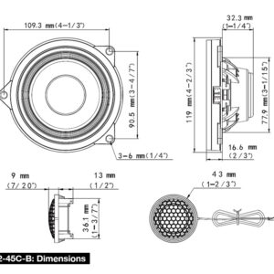 Alternative view of Alpine DP2-45C-B 2-Wege Komponenten-Lautsprecher BMW 3er/4er Plug-and-Play