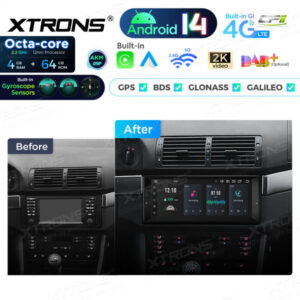Android Autoradio Xtrons für BMW 5er E39, 7er E38 4/64 GB – PX1439BLHGS-13 CPII