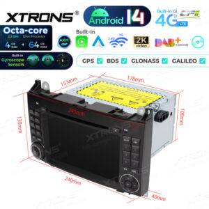 Android Autoradio Xtrons für Mercedes-Benz & Volkswagen 4/64 GB – PX74M245GS-10 CPII