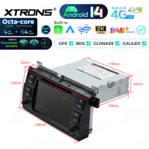 Android Autoradio Xtrons für BMW/Rover/MG 4/64 GB – PX7446BGS-10 CPII