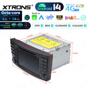 Android Autoradio Xtrons für Mercedes-Benz W211, W219 4/64 GB – PX74M211GS-10 CPII