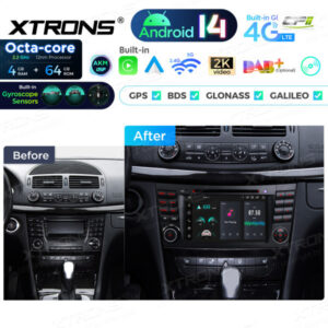 Android Autoradio Xtrons für Mercedes-Benz W211, W219 4/64 GB – PX74M211GS-12 CPII