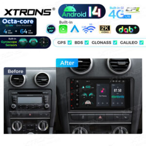 Android Autoradio Xtrons für Audi A3, S3, RS3 4/64 GB – PX84A3ALDABGS-13 CPII
