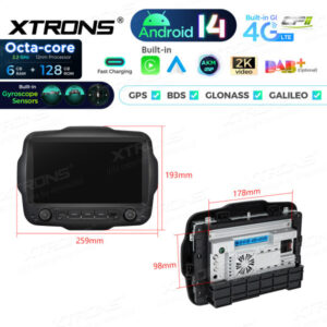 Android Autoradio Xtrons Jeep Renegade 6/128 GB – PXH94RGJLGS-10 CPII