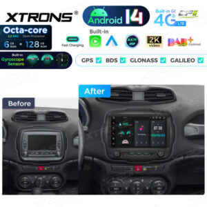 Android Autoradio Xtrons Jeep Renegade 6/128 GB – PXH94RGJLGS-12 CPII