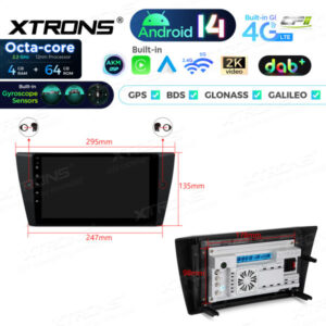 Android Autoradio Xtrons für BMW 3er 4/64 GB – PXP9490BGDAB-11 CPII