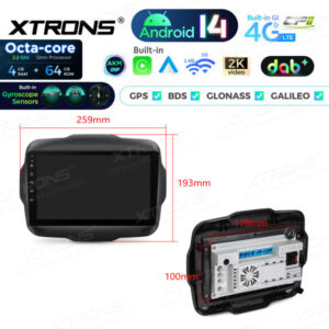 Android Autoradio Xtrons für Jeep Renegade 4/64 GB – PXP94RGJGDAB-11 CPII