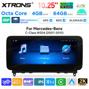 Android Autoradio Xtrons für Mercedes-Benz C-Klasse W204 4/64 GB – QAMS1440M12C40-02 CPII