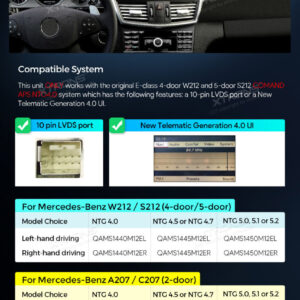 Android Autoradio Xtrons für Mercedes-Benz E-Klasse W212/S212 4/64 GB – QAMS1440M12EL-1302 CPII