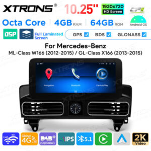 Android Autoradio Xtrons für Mercedes-Benz ML-Klasse / GL-Klasse X166 4/64 GB – QAMS1445M12ML45-01 CPII