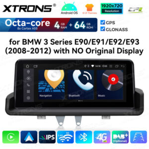 Android Autoradio Xtrons für BMW 3er E90 E91 E92 E93 4/64 GB – QDB1090UNR-02 CPII
