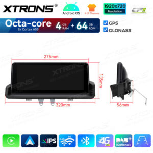 Android Autoradio Xtrons für BMW 3er E90 E91 E92 E93 4/64 GB – QDB1090UNR-11 CPII