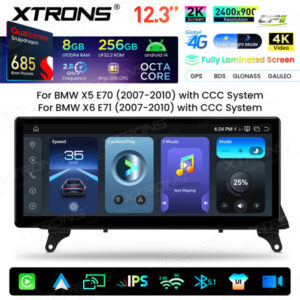 Xtrons Android Autobildschirm für BMW X5 E70/X6 E71 CCC-System 8/256 GB – QWBX24CCB12X5L-01 CPII