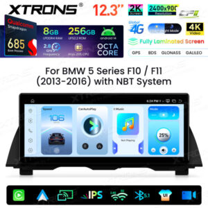 Xtrons Android Autobildschirm für BMW 5er F10/F11 NBT-System 8/256 GB – QWBX24NB12FV-03 CPII