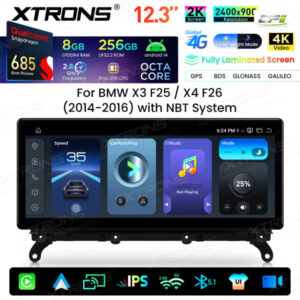 Xtrons Android Autobildschirm Upgrade für BMW X3 F25/X4 F26 NBT-System 8/256 GB – QWBX24NB12X3-02 CPII