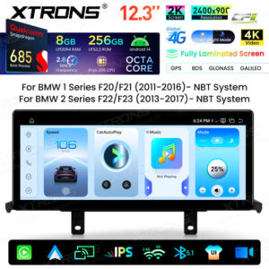 Xtrons Android Autobildschirm Infotainmentsystem für BMW 1er/2er NBT-System 8/256 GB – QWBX24NB1NEL-02 CPII