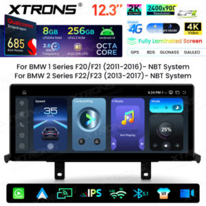 Xtrons Android Autobildschirm Infotainmentsystem für BMW 1er/2er NBT-System 8/256 GB – QWBX24NB1NEL-03 CPII